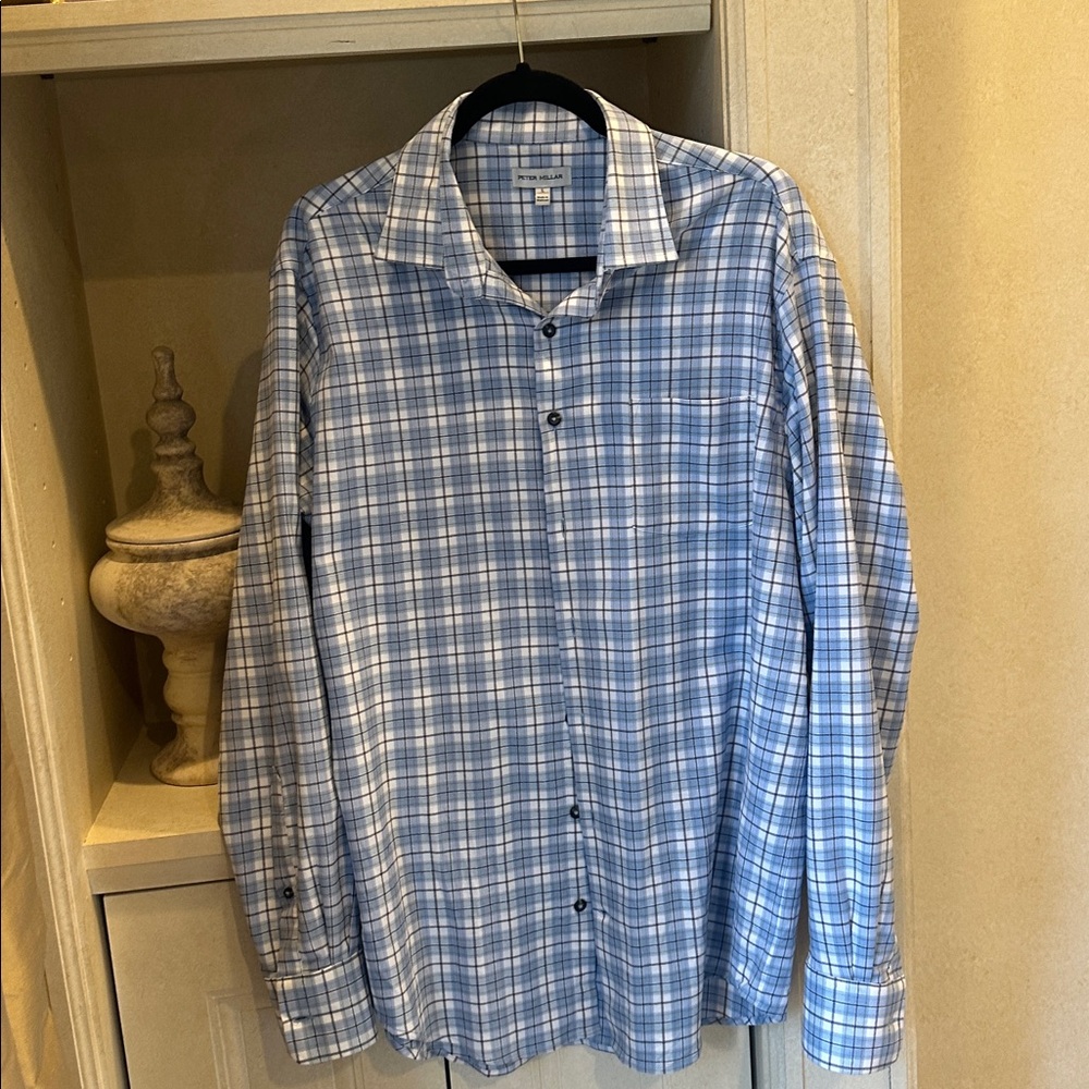 MENS PETER MILLAR DRESS SHIRT SIZE LARGE IN PERFECT CONDITION